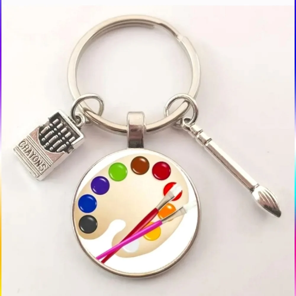🌺Artist Paint Palette Keychain Bag Charm Key Accessories